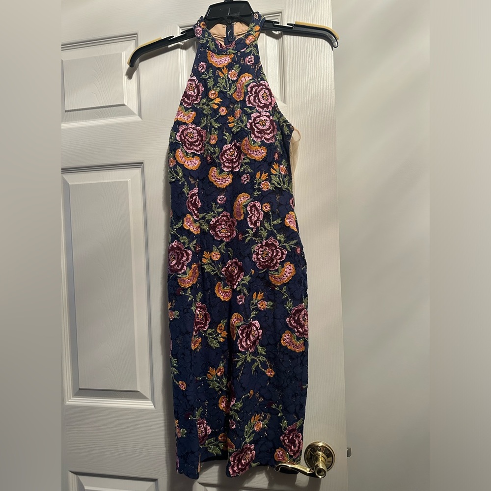 Jovani  Embroidered Floral Lace Cocktail Dress